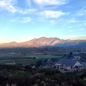 The stunning view from our Slanghoek Villa at Goudini Spa